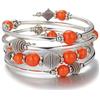 FULU AUTUMN Bracciale di perle in argento per donna, gioielli bohemien, multistrato, regalo per festa delle mere, per la mamma, 7 centimètres, Zinco, Senza Gemme