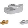 GAGFDA Infradito leggere con zeppa alta da donna, sandali infradito estivi casual da donna, sandali infradito con tacco alto, comodi sandali aperti con plateau, Argento, 0 UK