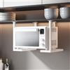 sunbiaouk Mensola per forno a microonde, staffe da parete e ripiano di supporto per cucina, lavanderia e soggiorno(White,S)