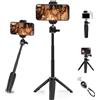 COMAN Treppiede mini selfie stick treppiedi impugnatura estensione telefono cellulare treppiede per iPhone14/13/12 Pro Max, compatibile con GoPro, treppiede da viaggio fotocamere Vlogging (nero)