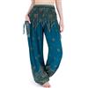 Lannaclothesdesign - Pantaloni da donna con vita arricciata stile bohémien Harem, taglia S M L XL XXL, Large