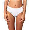 Ocean Blues Slip Bikini Donna in Bianco, Taglia S - Vita Media con Tagli Laterali
