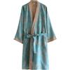 PRINCESS BRIDE Camicia da notte tradizionale Hanfu in cotone con doppia garza, lunghezza media, con stampa con cintura e cravatta, pigiama ampio, comodo camicia da notte per sudore, yukata sauna kimono da donna L