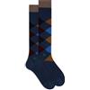 Gallo Calze lunghe uomo blu fantasia intarsio