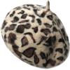 Milisten Berretto Basco Leopardato Donna Invernale Vintage Stampa Animalier, Cappello Basco retrò Taglia M per Uso Quotidiano e Occasioni Casual Autunnali