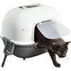 Iris Ohyama Lettiera per Gatti, Fino a 5kg, 1 Pala, Grigio, Ingresso anteriore, Chiuso, Per Gattini, Lato alto, con Cappuccio, Detachable, Senza BPA, Profondo, Facile da pulire, WNT-510