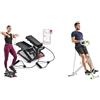 Sunny Health & Fitness Sunny Health and Fitness Total Body Smart 2-in-1 Stepper Machine, Total Body Workout, Adjustable + Row-N-Ride Squat Assist Trainer for Glutes & Full Body Cardio Workout