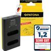 PATONA Dual LCD Caricabatterie USB-C/Micro-USB per Nikon EN-EL23 ENEL23 | Mini caricabatterie da viaggio per Coolpix B700 P900 P900S S810c P610 P610S P600, con cavo USB