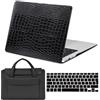 FFBOFFC Custodia Compatibile per MacBook Neo da 13 pollici Modello 2026 (A3404) con chip A18 Pro, Pelle Case Rigida Protettiva Cover & Tastiera Cover & Borsa, Alligatore nero