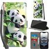PHINIENLAND Cover per iPhone 17e / iPhone 16e custodia portafoglio Pandas | 3 scomparti carte, 1 tasca banconote, Chiusura magnetica, Supporto, Pelle PU flip cover per iPhone 17e / 16e