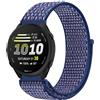 GIOPUEY Nylon Cinturini Compatibile con Garmin Forerunner 170 Music, Traspirante Sport Loop Cinturino in Morbido Nylon Intrecciato, Donne Uomo - Blue