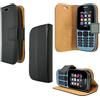 Pixfab - Custodia a portafoglio in pelle magnetica per Nokia 105 2017, con supporto e slot per schede + pellicola proteggi schermo, colore: Nero