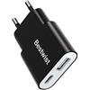 Bestwist Caricatore USB da 5 W - Adattatore ultra sottile (5 V 1 A) con 2 porte (USB-C + A) - Compatibile con iPhone, lettori di eBook, spazzolini elettrici, Sony Xperia, lettori e smartphone - Nero