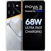 Tecno Pova 5 Pro 5G, Smartphone, 8 GB di RAM, 256 GB di memoria, argento (silver fantasy), ricarica ultra rapida a 68 W, interfaccia ARC, multicolore, retroilluminato, doppia fotocamera AI da 50 MP, 6,78