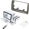 Audioproject A408-10 - Mascherina Autoradio 2 DIN Kit Montaggio Autoradio Compatibile con Fiat Panda (169) 2003-2012 Installazione Telaio Antenna Adattatore Chiave per Sblocco Grigio