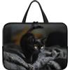 ENEN Custodia Borsa per Laptop Stampa Animali, 10-17 Pollici Computer Portatile, Impermeabile Custodia Protettiva con Maniglia per Laptop (15'',Gatto nero 3)