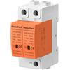 Heschen 1 Pezzi Protezione Sovratensione PV 1000VDC 2P, Scaricatore Fotovoltaico SPD 20kA/40kA Tipo 2, Protezione Fulmini Guida DIN 35mm