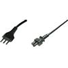 Link LKC530 - Cavo Alimentazione Spina Italiana tripolare H03 VV-F (3 m, Nero) - Presa IEC C5 Mickey Mouse - Superficie di Contatto nichelata, Sezione conduttori 0,75 mm²