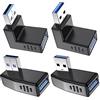 SELIACR Adattatore Angolare da USB a USB (4Pezzi), 3.0USBA Maschio a Femmina Adattatore da USB3.0 OTG 5Gbps(Curva Verso l'alto, Curva Verso il Basso, Curva a Sinistra, Curva a Destra)