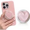 BDEPSTR Supporto per Smartphone a Forma di Cuore - Impugnatura Estensibile con Base Stabile - Colore Rosa- Adatto per Video e Videochiamate