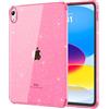 MoKo Custodia per iPad (A16) 11a Generazione 2025, iPad 10a Generazione Custodia 2022 Cover Protettiva in TPU Trasparente Morbido Antiurto e Leggero con Posteriore Trasparente, Rosa Persiano Glitter
