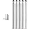 CHUNCHEN 5 Pezzi Antenna Telescopica 4 Sezioni 8.7CM/3.43Pollici Antenna Telescopica Portatile a Bastone con Piedini da Saldatura per Telecomando di Porta Elettrica