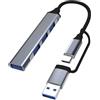 Lamkrtlp Hub USB C 3.0, Type C Hub con 1 porta USB 3.0 e 3 porte USB 2.0 Compatibile con Macbook Pro/Air, laptop, PS5/PS4 e altri dispositivi di tipo C, per Trasmissione Dati Alta Velocità (5 Gbps)