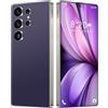 COTSRGT S24 Ultra SIM-Free Cellulari Sbloccati, Android 14, Smartphone Con Display Da 7,3, 16GB RAM 1TB ROM, Batteria Da 8000mAh, Fotocamera Da 72MP 108MP, Dual SIM 5G/sblocco Facciale/GPS,Purple-7.3 Inch