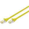 DIGITUS Cavo LAN Cat 6A - 1 m - S/FTP schermato - 10 Gbit/s - 500 MHz - PoE++ - AWG 26/7 - LSZH - Cavo di rete RJ45 - Compatibile con Cat6 e Cat7 - Giallo