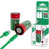 W onder Full Energy - Batterie D / LR20 ricaricabili tramite USB-C - Cavo USB-C incluso, lunga durata, 1,5 V, 6000 mWh, 3600 mAh, confezione da 2 batterie