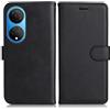 DENDICO Cover per Huawei Honor X7, Premium Portafoglio PU Custodia in PU Pelle, Flip Libro TPU Bumper Caso per Huawei Honor X7, Nero