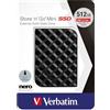 Verbatim SSD Store 'n' Go Mini - 512 GB - Nero - 35 g - SSD esterno - SSD USB 3.0 - SSD esterno - per Windows e Mac OS X - unità portatile - USB-C - unità flash esterna