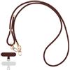 Olgary Cordino Per Cellulare Universale Telefono Phone Lanyard Tracolla con 2 Patch, Collana Nylon Cinturino Regolabile In Pelle Intrecciata, Compatibile Con La Maggior Parte Degli Smartphone, Marrone