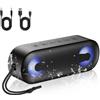 IKT Cassa Bluetooth Potente Portatile con Luci, Speaker Bluetooth 5.4, 30W Basso Potenziato, IPX7 Impermeabile, 7 Luci RGB, 30 Ore Autonomia, Altoparlante Bluetooth per Party, TWS AUX TF-Card