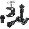 UTEBIT Magic Arm, 7 Inch Braccio Magico e Pinza Regolabile Super Clamp con Filettatura 1/4 e 3/8, Fotocamera Camera Monitor Mount Supporto per Fotocamera DSLR Rig Monitor LCD Luci Flash Luce LED