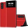 Nshkeji Cover per Samsung Galaxy Note 10 Custodia Pelle Portafoglio Flip a Libro con Porta Carte Slot Funzione Supporto Clear View Antiurto Caso Protezione Custodia per Samsung Note 10 5G Case