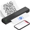 COLORWING Stampante portatile A4 piccola, supporta carta termica, con Bluetooth, per viaggi e tatuaggi, senza fili, per ufficio mobile
