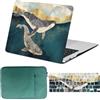 FFBOFFC Custodia Compatibile per MacBook Neo da 13 pollici Modello 2026 (A3404) con chip A18 Pro, Plastica Rigida Protettiva Cover & Tastiera Cover & Borsa, Spettacolo delle balene