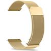 PinnWaa Cinturino in Metallo 18/20/22mm, Cinturino in Maglia di Acciaio Inossidabile, Fibbia Magnetico e Sgancio Rapido Progetto, Traspirante, Liscio, Moda Cinturino Ricambio per Uomo Donna(22mm,Oro)