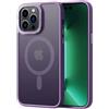 2NSPDRGNI Magnetico Cover Compatibile con iPhone 13 Pro,Traslucida Matte Sottile Custodia Case,Viola