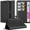 Cadorabo Custodia Libro per Apple iPhone 12 / iPhone 12 Pro (6,1 Zoll) in NERO CARBONE - con Vani di Carte, Funzione Stand e Chiusura Magnetica - Portafoglio Cover Case Wallet Book Etui Protezione