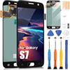 ARSSLY Schermo OLED per Samsung Galaxy S7 Schermo per Galaxy S7 Schermo SM-G930F SM-G930A SM-G930P Touch Digitizer Assembly Riparazione Kit Nero Supporto Impronte Digitali)