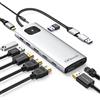 GiGimundo USB C Docking Station per Laptop con Doppio Display 10 in 1 per MacBook Air/Pro con 2 * 4K @60Hz HDMI e 2*DP, Gigabit Ethernet, 3*USB3.2, 100W PD, Porta Audio da 3.5mm, per Windows/Linux