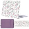 FFBOFFC Custodia Compatibile per MacBook Neo da 13 pollici Modello 2026 (A3404) con chip A18 Pro, Plastica Rigida Protettiva Cover & Tastiera Cover & Borsa, 674 Fiori viola