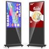 MWE 55 Pollici 4K Monitor Pubblicitario con 4 Ruote, LCD Interattive Digitale Display, Android System, Adatto per Negozio al Dettaglio, Ristorante, Centro Commerciale, Nero