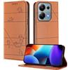 XINYEXIN Custodia per Xiaomi Redmi Note 13 Pro 4G / Poco M6 Pro 4G, Cover a Libro in Pelle PU con Blocco RFID, Slot per Carte, Supporto, Protezione Completa Antiurto - Marrone