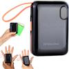SECURITY TOYS Batteria Esterna Ricarica Rapida 10.000 MaH - Mini Power Bank Portatile con Display LED USB - Batteria Compatibile con iPhone 14 13 12 Samsung Huawei Nero - Porte USB.06
