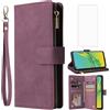 Asuwish Custodia per Oppo A53s/A53/A33/A32 2020 a portafoglio con vetro temperato e porta carte catena in PU pelle con aletta di supporto A 53 53s CPH2135 CPH2127 Telefono Case Donna Uomo Bordeaux