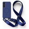 JIYUDZ JIYU Cover Magnetica per Samsung Galaxy S22 con Cordino,Custodia Silicone Compatibile con MagSafe,Cover Silicone con Corda Collana Tracolla Laccio Regolabile,Blu
