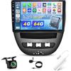 ETLFUCyber Autoradio Qualcomm 8 Core 4G+64G per Toyota Aygo/Peugeot 107/Citroen C1 2004-2014 con Wireless CarPlay Android Auto e WiFi Portatile, Android 15 9 pollici con GPS, Bluetooth 5.1, FM/RDS, DSP